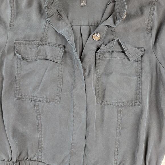 Banana Republic Utility Jogger Jumpsuit Womens 8 Tall Black Tencel Long Sleeve - Picture 11 of 16